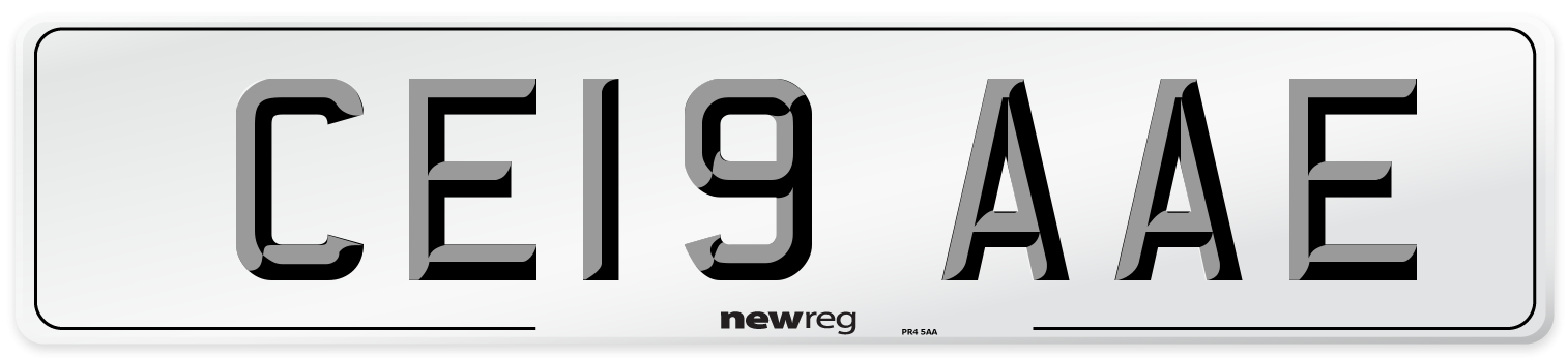 CE19 AAE Number Plate from New Reg